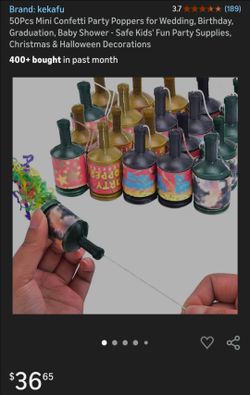 Box Of 50 Party Poppers 🎉 $36.00+tax On Amazon!