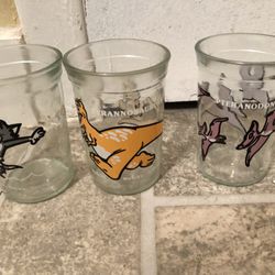 Vintage Welches juice glasses Ptera Nodon Tom & Jerry tyrannosaurus