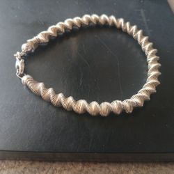 Unique Sterling Silver Twisted Metal Braclet 