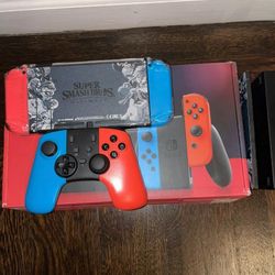 Nintendo Switch 32GB Neon Red/Neon Blue Console + Controller (Nice Holiday Gift)