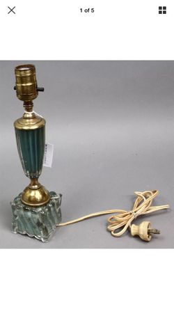 Antique reverse blue painted lamp