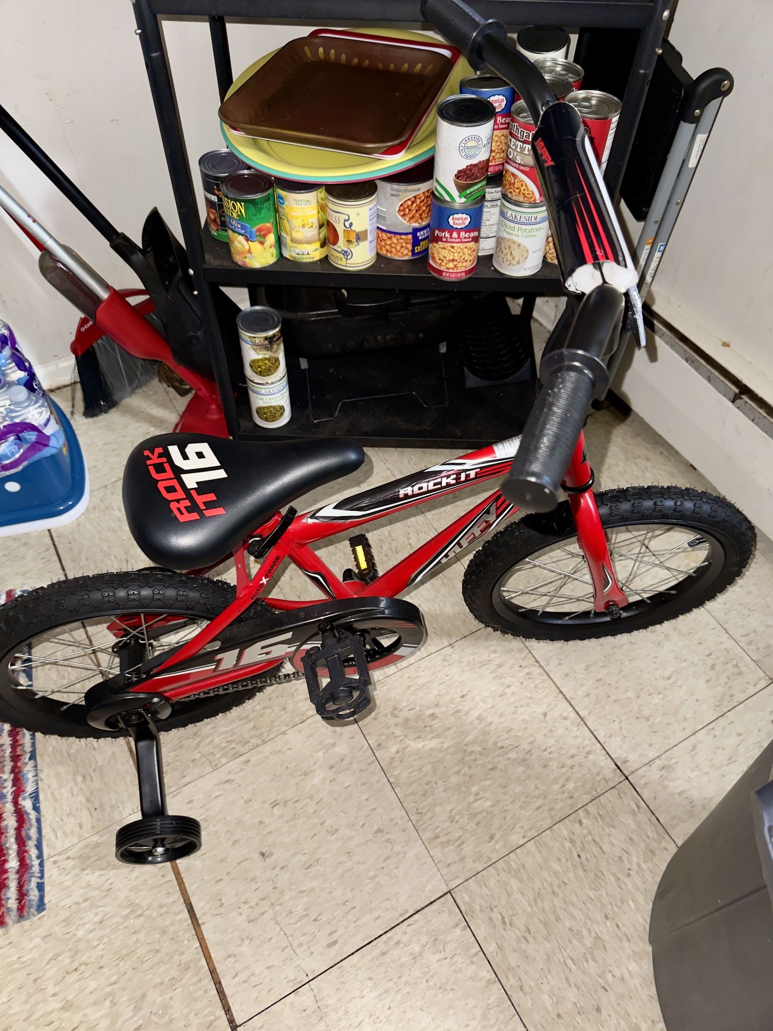 - “Brand New Kids Red Rock It Bike with Training Wheels - Never Used!”