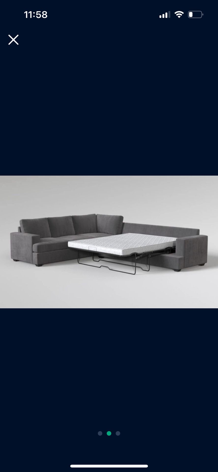 Bonaterra Charcoal Grey Fabric 127 Piece U Shaped Sectional with