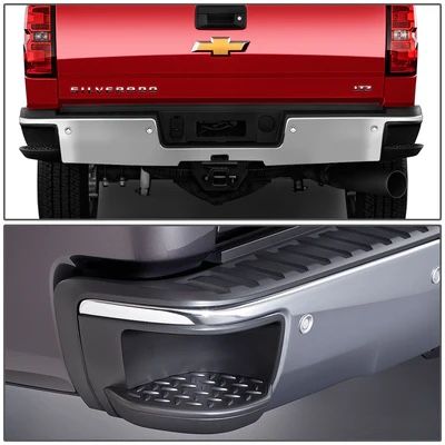LA Zona Auto Parts 2014 to 2018 Chevy Silverado 1500 Rear Bumper Defensa Tracera Cromada Sensor step