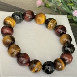 12mm Multi-Color Tiger’s Eye Bracelet 