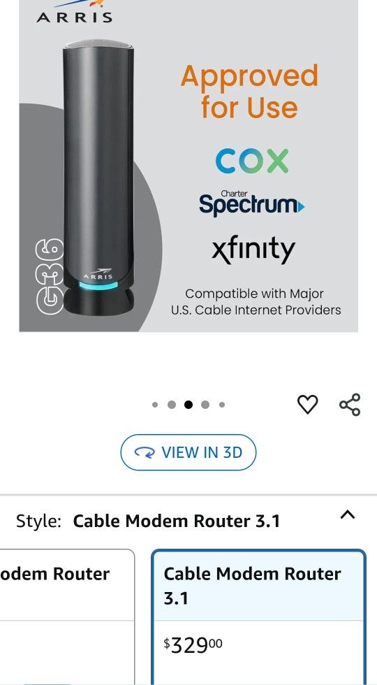Arris 3.1 Cable modem / wifi router. 