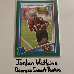 Jordan Watkins San Francisco 49ers WR Donruss Short Print Insert Rookie Card. 