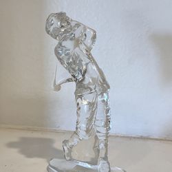 Waterford Crystal Male Golfer Swinging Club 7” Figurine Vintage