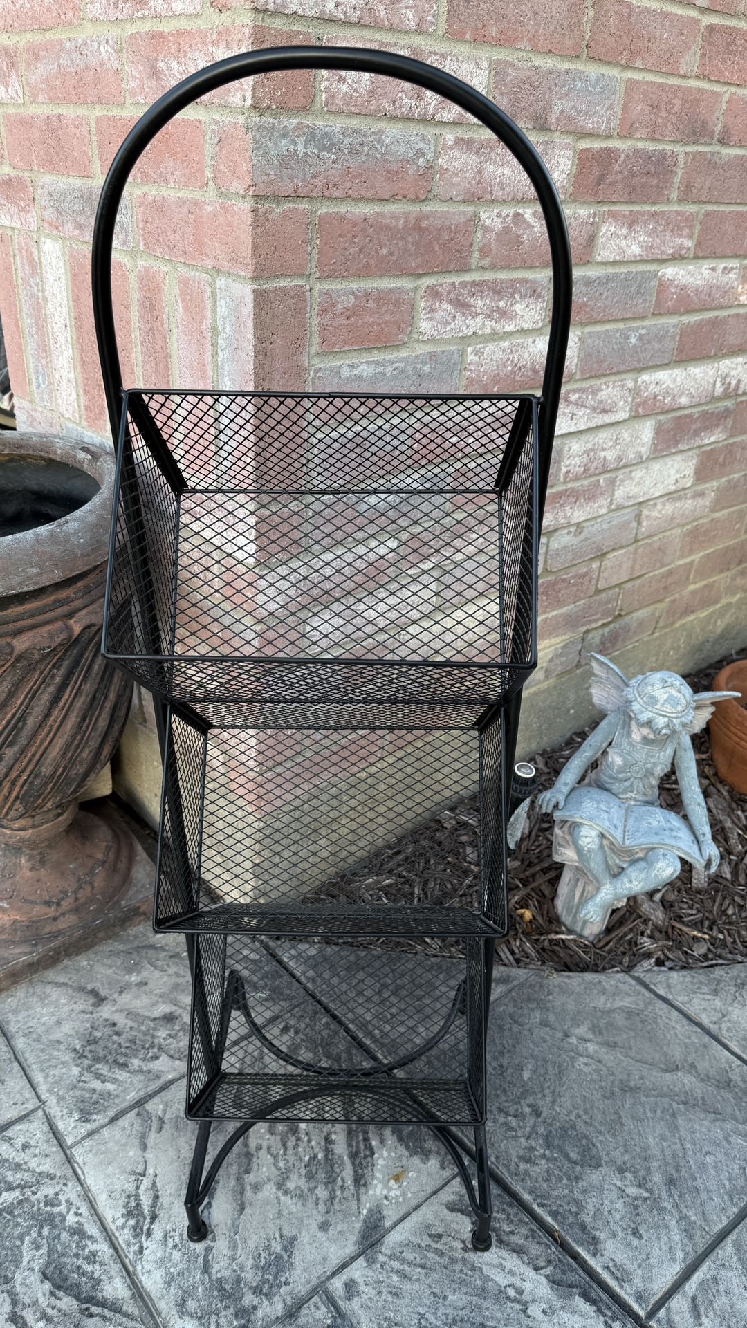 3 tier metal wire mesh basket fruit kitchen storage organizer stand