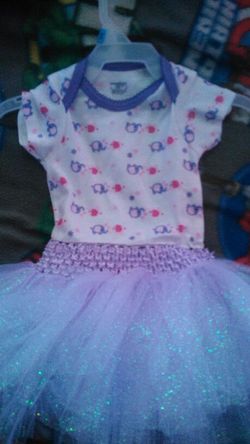 3-6 months handmade tulie onesie dress