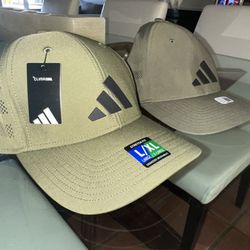 2 Adidas Stretch Fit Hats – New Two Sizes (S/M & L/XL)