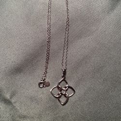 Sterling Silver Necklace - 4 Heart Flower Charm