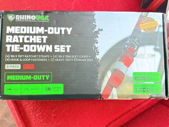 The Rhino USA Medium-Duty Ratchet Tie-Down Set