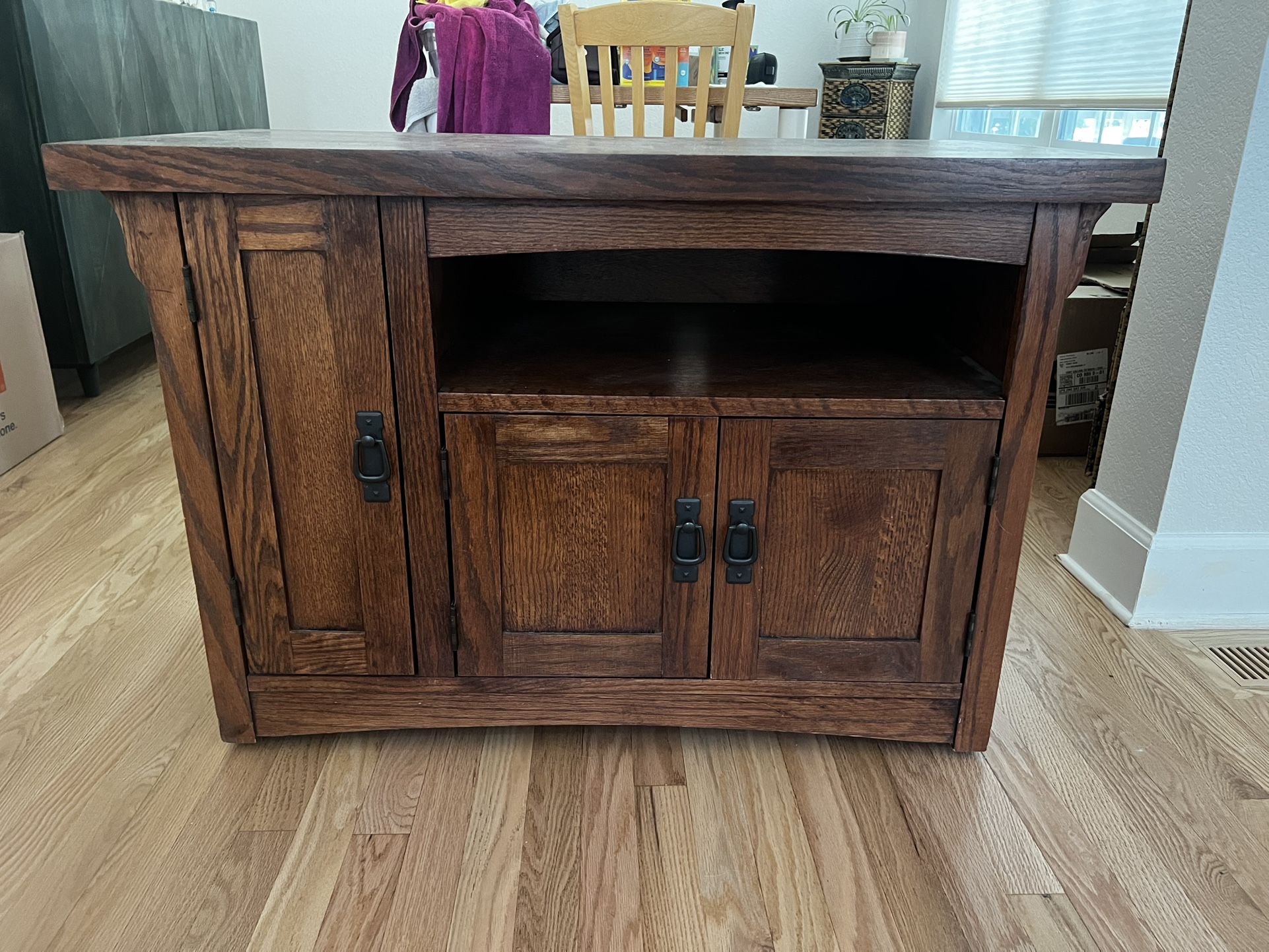 Solid Wood TV Stand/Entertainment Center - Great Condition
