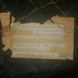 Telegram From Artie Shaw The Musician / VALENTINES DAY