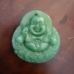 (Lucky Buddha) Green Jade Pendent