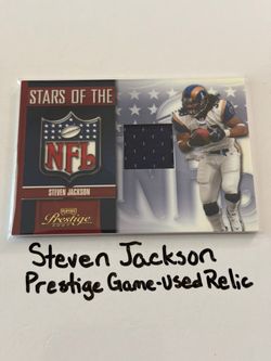 Steven Jackson St. Louis Rams All-Pro RB Prestige Short Print Game-Used Relic Insert Card.