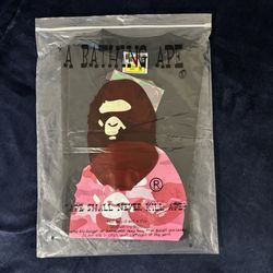 black and pink bape shirt