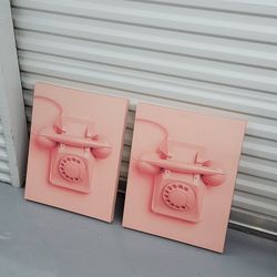 Pink Phone Canva Wall Art (2)