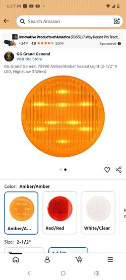 6-2/1/2" Round Amber LED lights