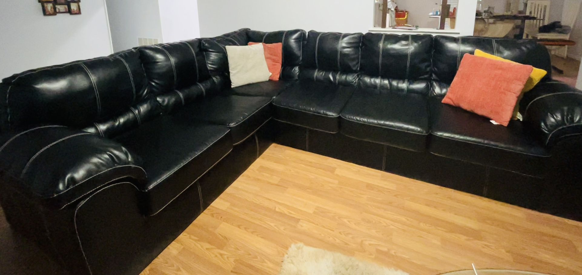 L Shaped Sectional Sofa - Black 
