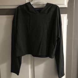 Dark gray hooded crop top