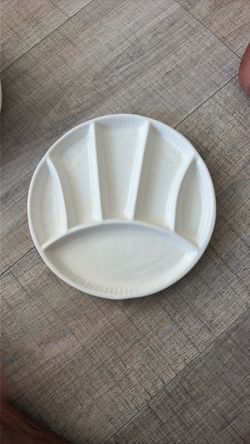 White Ceramic Divided Serving Plate / Appetizer Tray