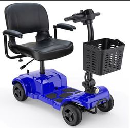 ENGWE Folding 4 Wheel Mobility Scooter,15 Mile Long Range, 250W Electric Powered Mobile Wheelchair for Seniors Adult with Detachable Basket, Front Lig