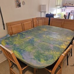 Painted Table With Leafs