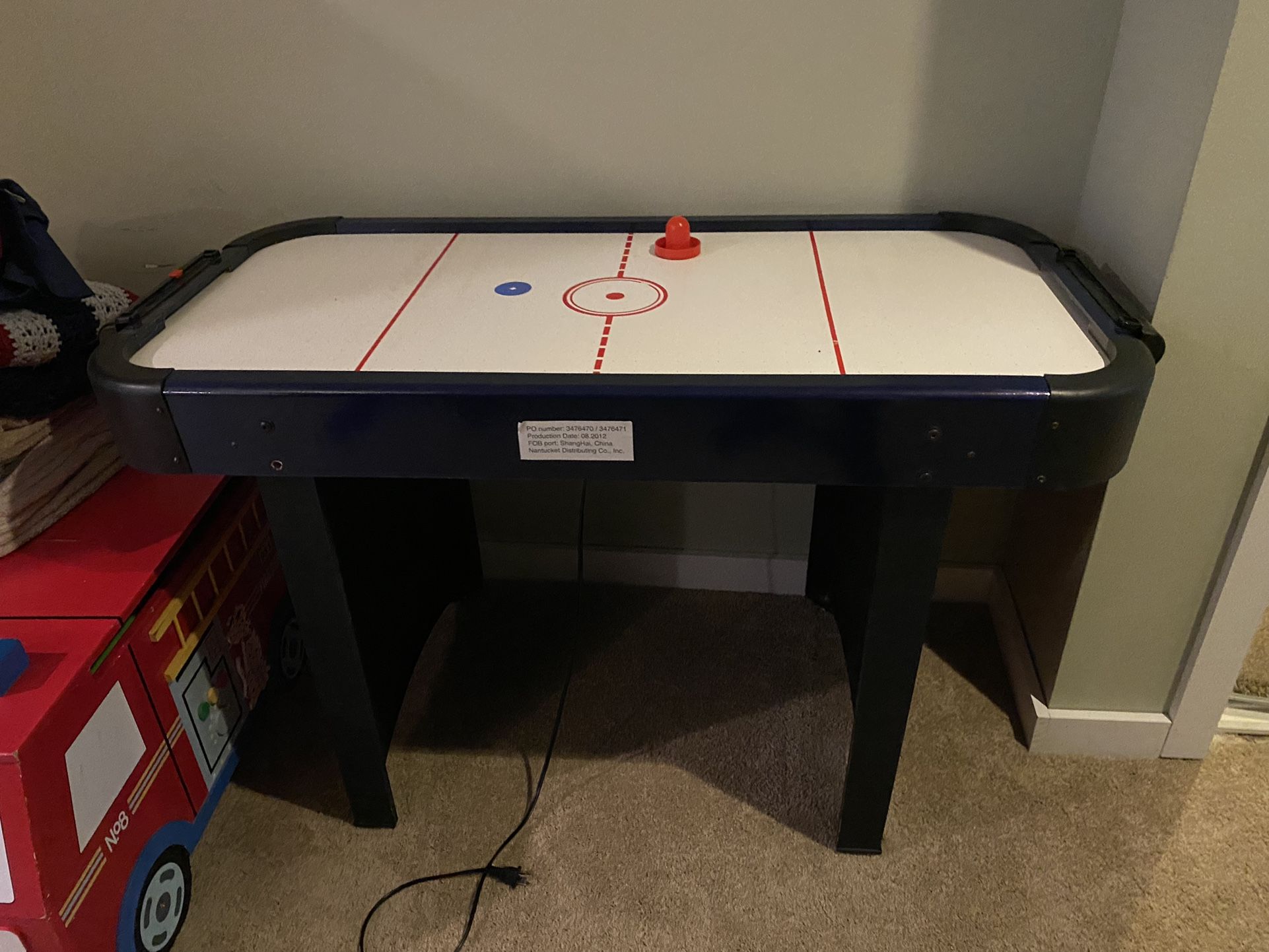 Air Hockey, Fire Truck, Bean Sack