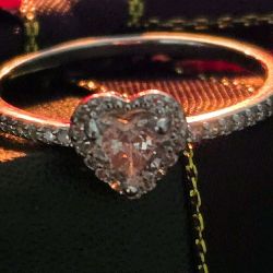 Size 8 Sterling Silver Heart Shaped Ring 