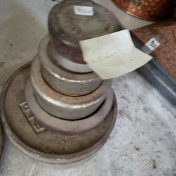 7 Round Disc Flat Weights Stack $50