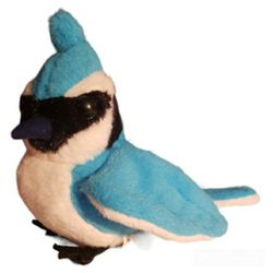 realistic bird chirping blue jay 5" plush stuffed animal works
