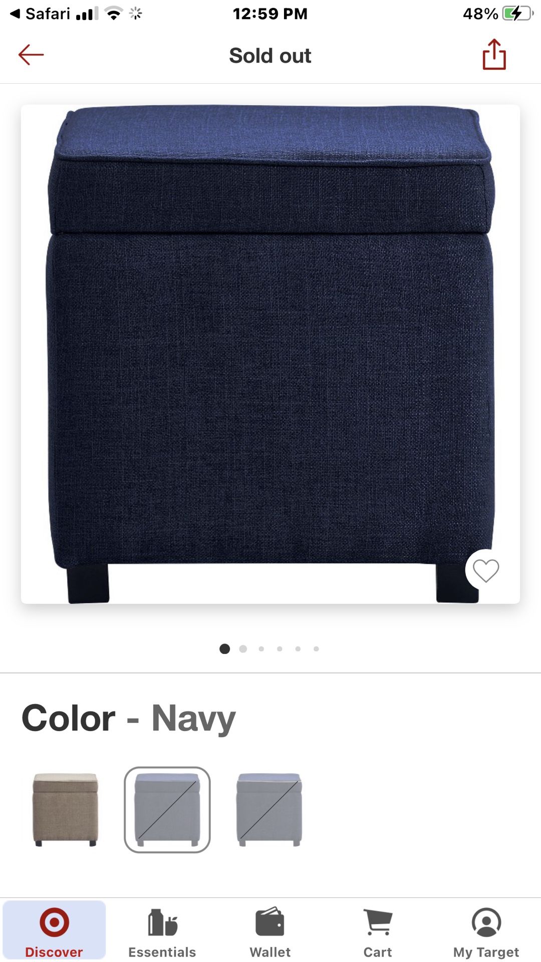 **Reduced.!!”Morgan” Navy Blue Storage Ottoman NEW
