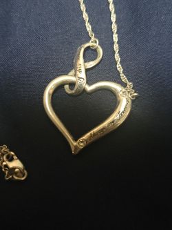 Silver 'My Sister, My Friend" Engraved Heart Necklace With
Crystals