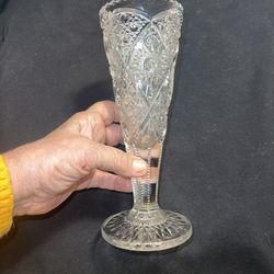 Antique Brilliant glass vase. Gorgeous! No chips or cracks 