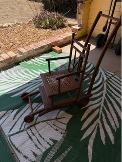 Victorian style vintage doll stroller & high chair