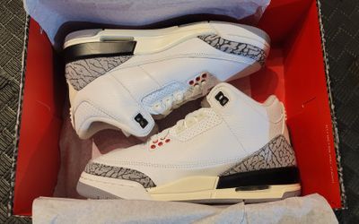 NIKE Air Jordan III 3, Reim Cement Grey (GS) Size 5Y NIB
