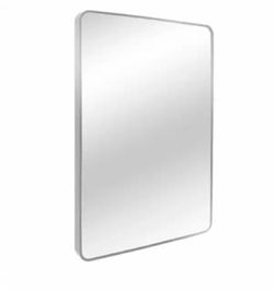 Home Decorators Collection 24 in. W x 30 in. H Rectangular Aluminum Frame Silver Wall Bathroom Vanity Mirror