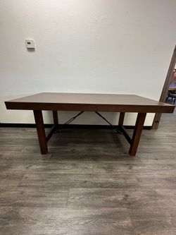 Walnut Finish Dining Table 68” x 35.75” x 30”H – Seats 4-6 – $150