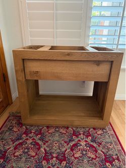 Restoration Hardware (RH) Solid Oak Single Vanity Base – 37" x 22"
