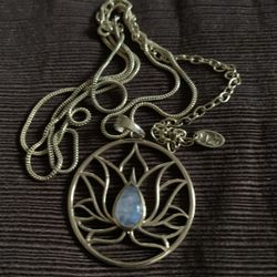 Moonstone Lotus Necklace