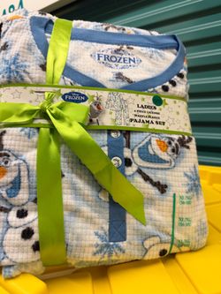 Disney Frozen Olaf Waffle Fleece 2-Piece Pajama Set Size XL 16-18