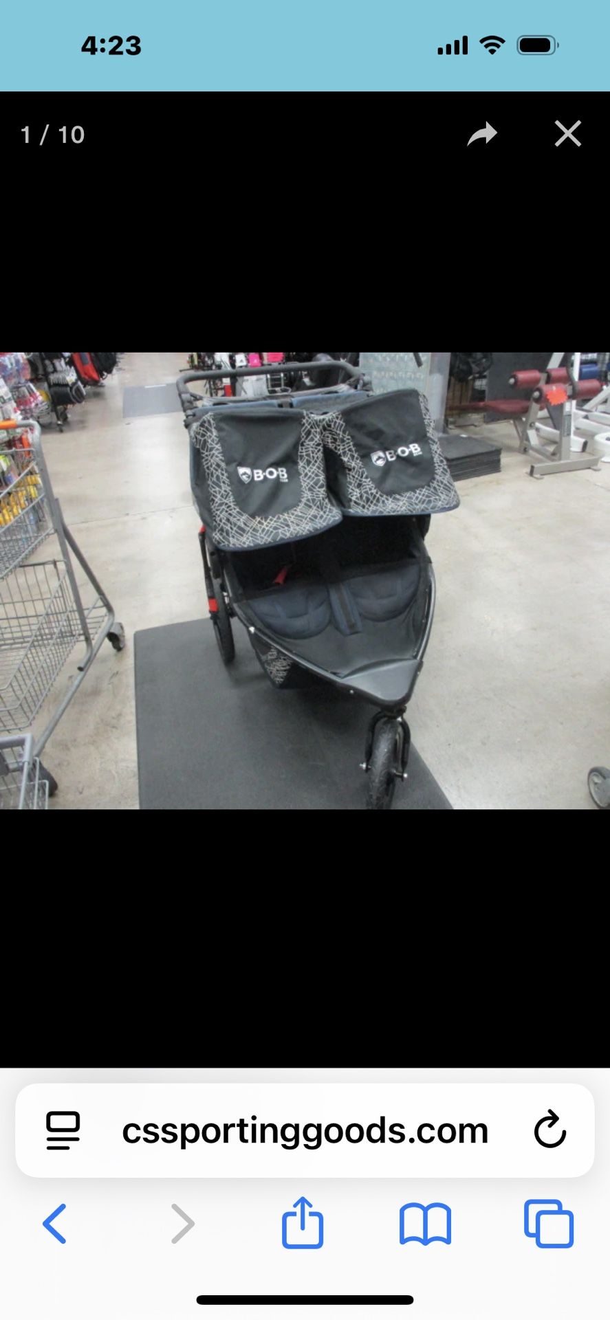 Used BOB Gear Double Jogging Stroller ( Read The Description!!)