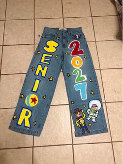 Hollister men’s hand painted senior pants toy story