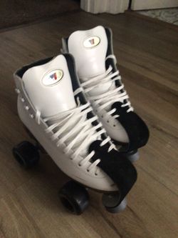 White Quad Roller Skates with Black Wheels