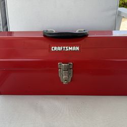 **Rare** Craftsman Red Metal Toolbox + Brand New Socket Set