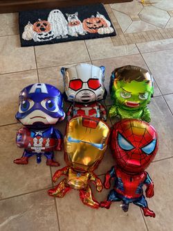 5 Large Marvel character Mylar balloons