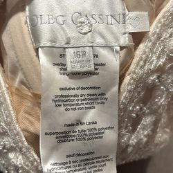 Oleg Cassini strapless lace wedding dress