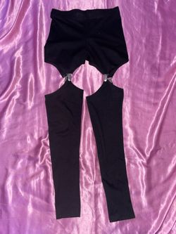 Nasty Gal Black Garter Leggings